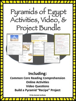 Preview of Ancient Egypt Pyramids Activities:  In-Person, Online, or Distance Learning