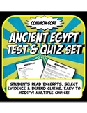 Ancient Egypt Quiz and Test Common Core Writing and Literacy