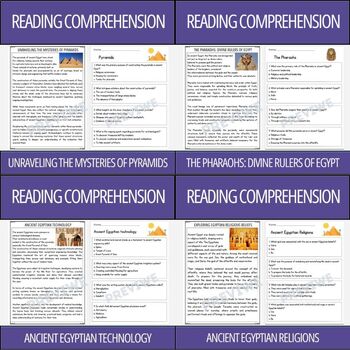 Preview of Ancient Egypt - Reading Comprehension Activity Bundle