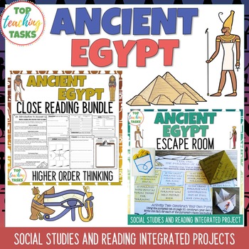 Preview of Ancient Egypt Reading Comprehension and Social Studies BUNDLE | Escape Room