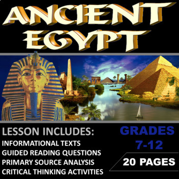 Preview of Ancient Egypt Lesson (Readings and Worksheets)