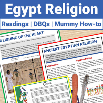 Preview of Egyptian Religion Gods Mythology Reading Comprehension Passages Activity BUNDLE