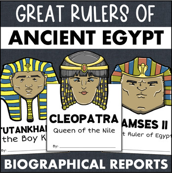 Preview of Ancient Egyptian Pharaohs Biography Report Templates King Tut Cleopatra Ramses