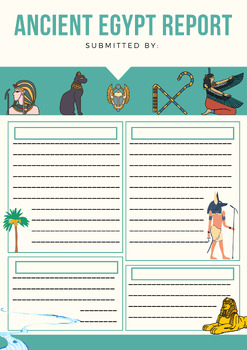 Preview of Ancient Egypt Report Writing Template - Editable in Canva