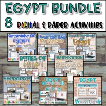 Preview of Ancient Egypt Unit Bundle | Reading Comp, Presentations & Notes -Print & Digital