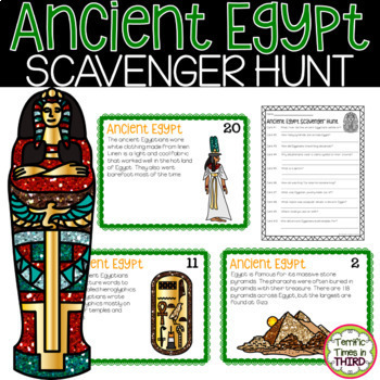 Preview of Ancient Egypt Scavenger Hunt