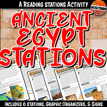 Preview of Ancient Egypt Stations or Gallery Walk with Doodle Note Style Graphic Organizer