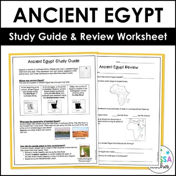 Preview of Ancient Egypt Study Guide and Review Worksheet (VA SOL)