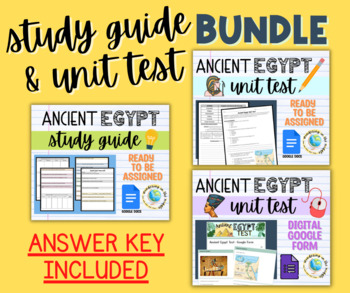 Preview of Ancient Egypt- Study Guide and Unit Test (Print & Digital)