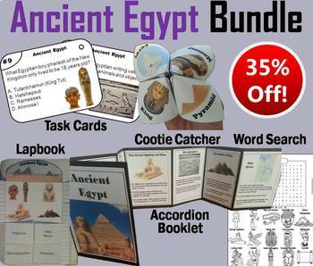 Preview of Ancient Egypt Task Cards and Activities (King tut, Hatshepsut, Hieroglyphics)