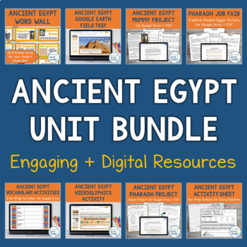 Preview of Ancient Egypt Unit Bundle | Activities, Projects, Notes, Timeline, Test