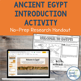 Ancient Egypt Unit Introduction Research Activity | Worksh