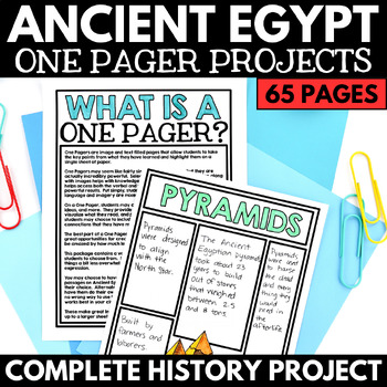 Preview of Ancient Egypt Projects - Egyptian One Pager - Ancient Egypt Unit Activities