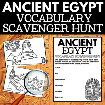 Preview of Ancient Egypt Unit  Vocabulary Scavenger Hunt Activity - Ancient Egypt Review