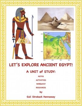 Preview of Egypt:Unit with notes, web quest,activities and resources