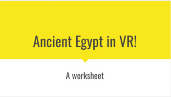 Preview of Ancient Egypt VR Worksheet