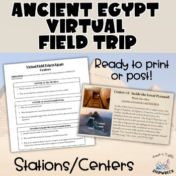 Preview of Ancient Egypt Virtual Field Trip Stations Ready to Print or Post Worksheet
