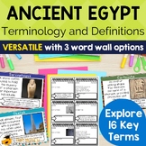 Ancient Egypt Vocabulary Activities: Word Wall Cards - Ter