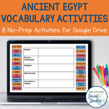 Preview of Ancient Egypt Vocabulary Activities for Google Drive