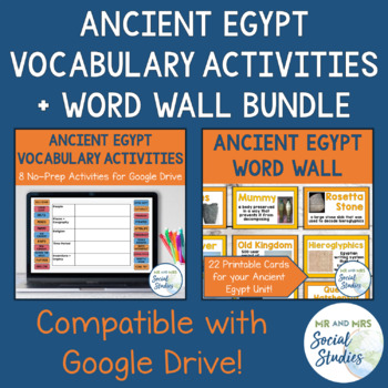 Preview of Ancient Egypt Vocabulary Activity Set and Word Wall Bundle