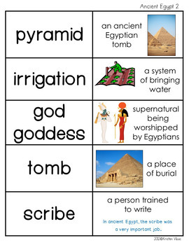 Ancient Egypt Vocabulary, Activities, Assessments and Games by Kristen
