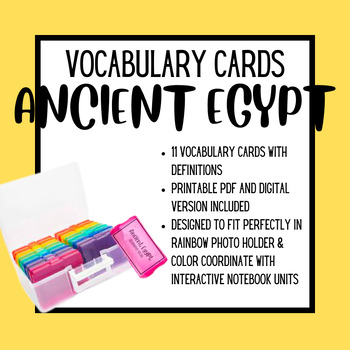 Preview of Ancient Egypt Vocabulary Cards (Printable & Digital Version Included)