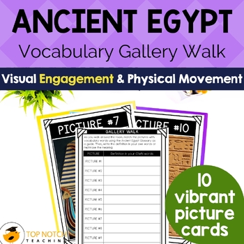 Preview of Ancient Egypt Vocabulary | Find the Definition Gallery Walk & Worksheet Activity