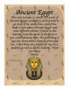 Preview of Ancient Egypt Vocabulary / Word Wall Cards