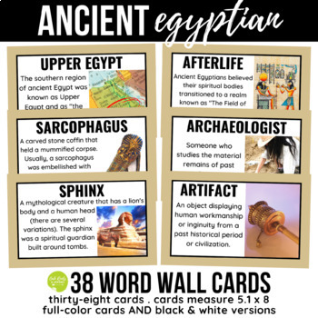 Preview of Ancient Egypt Vocabulary Word Wall Cards Ancient Civilizations