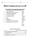 Ancient Egypt Vocabulary and Nile River Quiz