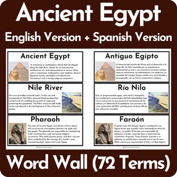 Preview of Ancient Egypt Word Wall - ENGLISH and SPANISH