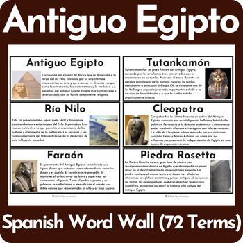 Preview of Ancient Egypt Word Wall - SPANISH VERSION