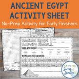 Ancient Egypt Worksheet for Early Finishers or an Emergenc