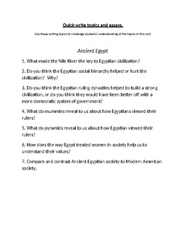 titles for essays about ancient egypt
