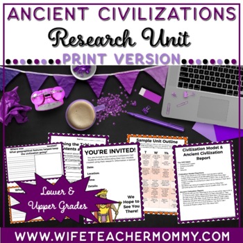 Preview of Ancient Egypt and More Research Unit | Lower and Upper Grades (Print Version)