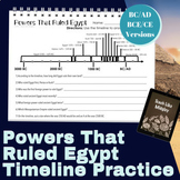 Ancient Egypt and Powers that Ruled Timeline Practice