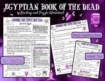 Preview of Ancient Egypt and the Book of the Dead Reading and Puzzle
