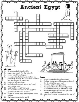 Preview of Ancient Egypt colour-in crossword with answers