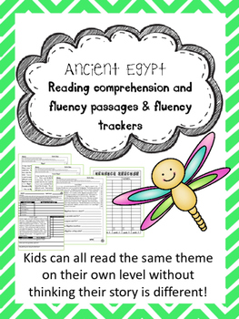 Preview of Ancient Egypt fluency and comprehension leveled passages