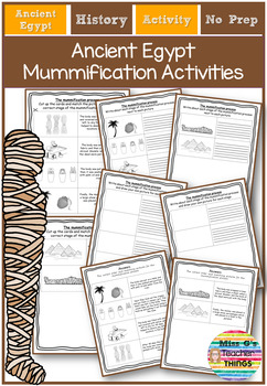 Preview of Ancient Egypt mummification process - differentiated worksheets and answers