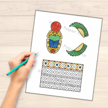 Sarcophagus toilet paper roll printable coloring craft - Happy Paper Time