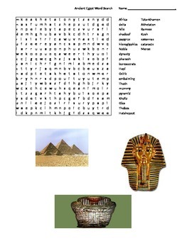 Preview of Ancient Egypt word search