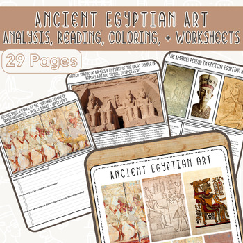 Preview of Ancient Egyptian Art / Art History - Analysis, Reading, Coloring, Worksheets