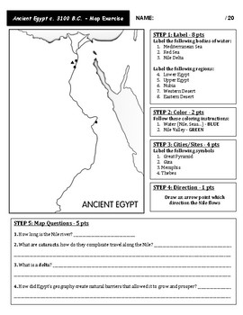 Ancient Egyptian Geography - Mapping Exercise by Josiah Majetich Design