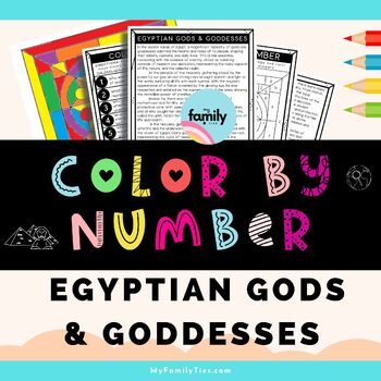 Preview of Egyptian Gods & Goddesses Color By Number Reading Comprehension Ancient History 