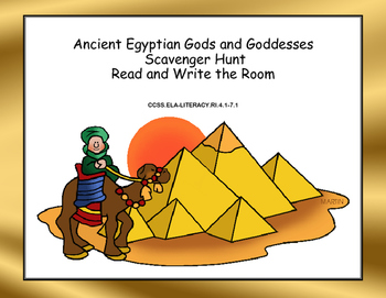 Preview of Ancient Egyptian Gods and Goddesses Scavenger Hunt-Read The Room Grades 4-7