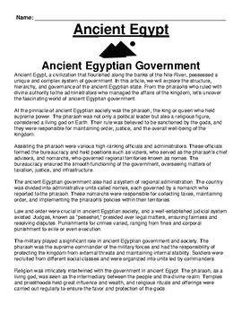 ancient egyptian government system