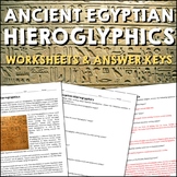 Ancient Egyptian Hieroglyphics Reading Worksheets and Answer Keys