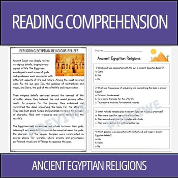 Preview of Ancient Egyptian Religious Beliefs - Reading Comprehension Activity