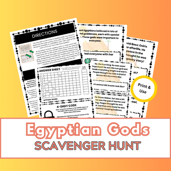 Preview of Egyptian Mythology Scavenger Hunt - Reading Comprehension Activity